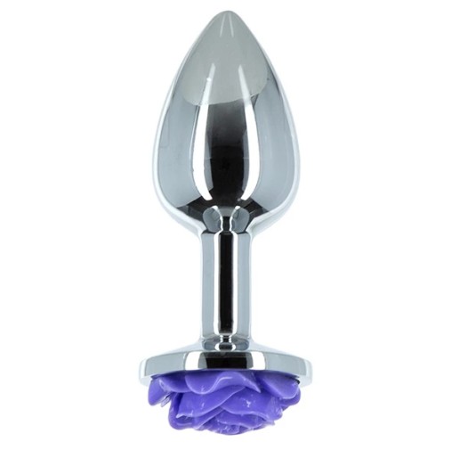 Plug analny - Lux Active Metal Butt Plug Purple Rose